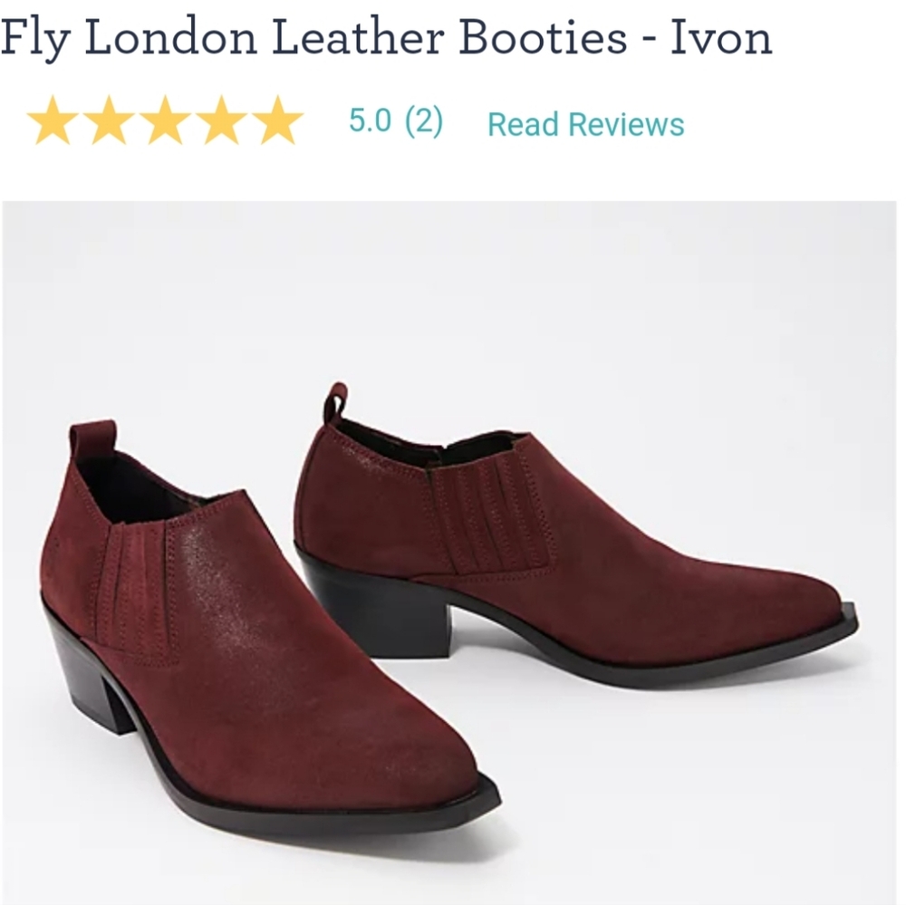 Fly London Red leather booties